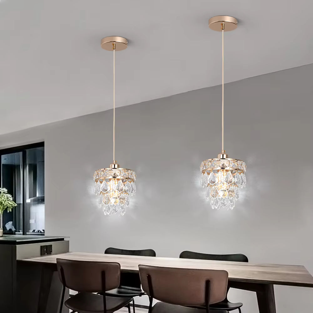 Crystal petal pendant light for kitchen island