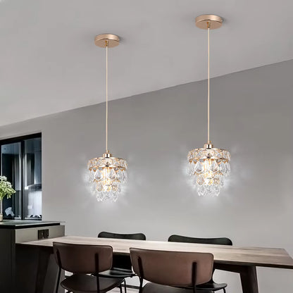 Crystal petal pendant light for kitchen island