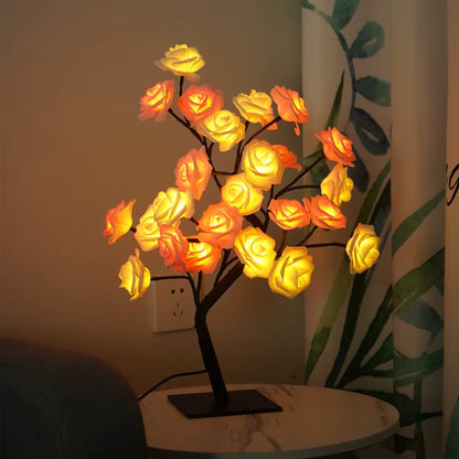 Warm led table lamp, modern design, cozy home decor