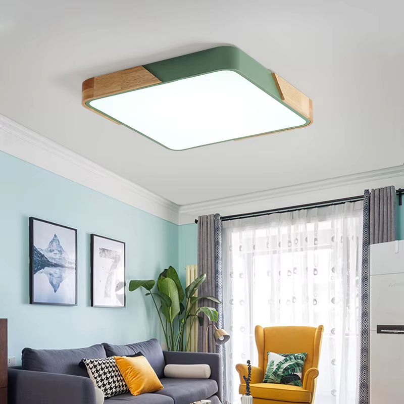 Wooden acrylic ceiling light with changeable light modes
