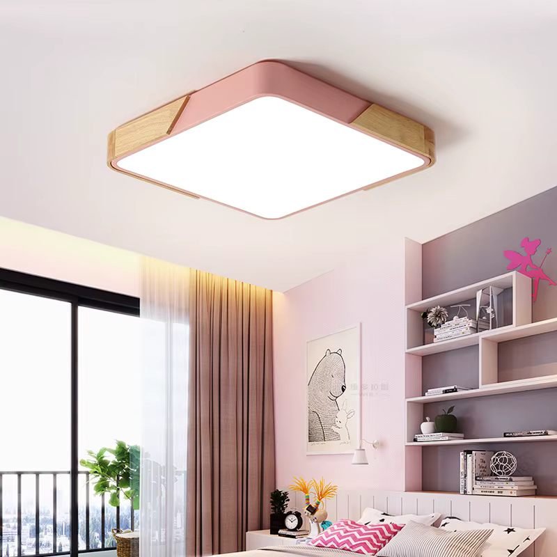Wooden acrylic ceiling light with changeable light modes