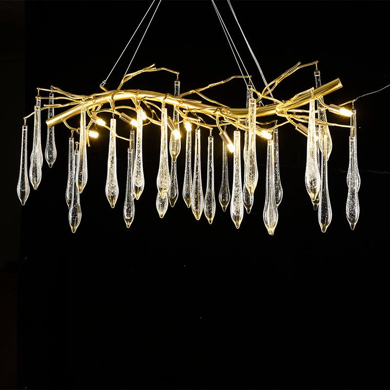 Gold crystal pendant chandelier modern luxury hanging lamp