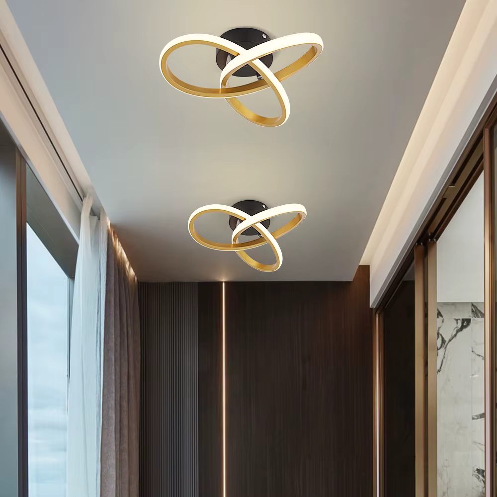 Twisted ring ceiling light