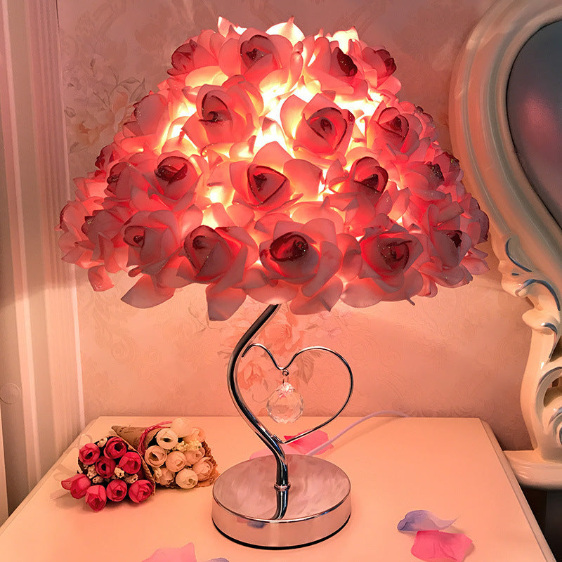 Romantic rose table lamp, warm led night light, home decor gift
