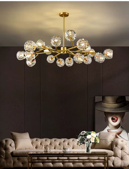 Golden sputnik asymmetric chandelier