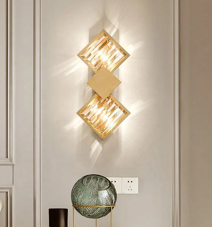 Double crystal wall light