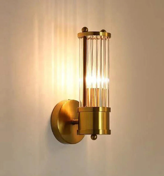 Gold crystal wall light