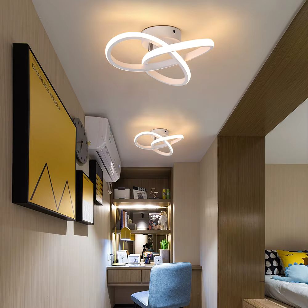 Twisted ring ceiling light