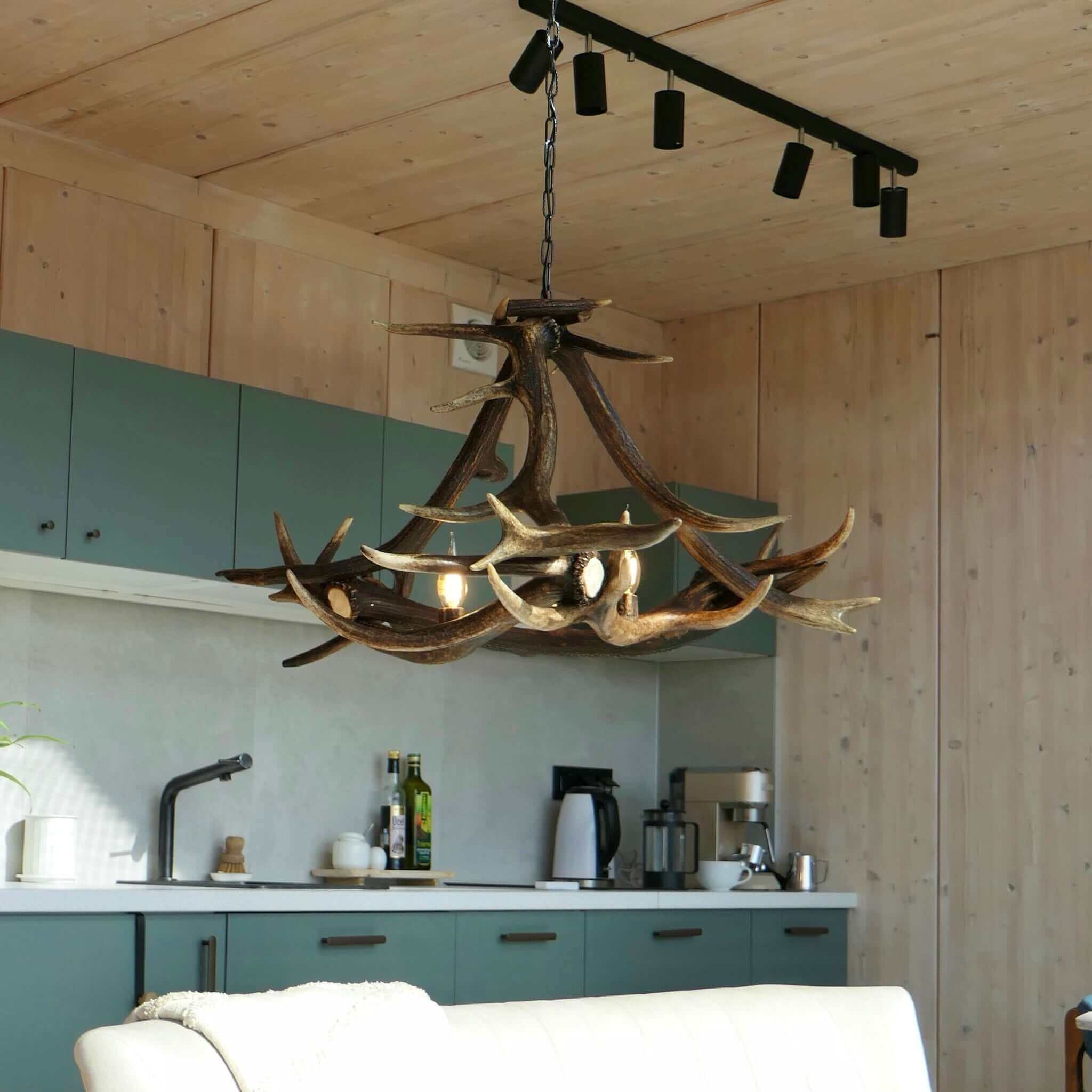 Modern deer antler triangle chandelier