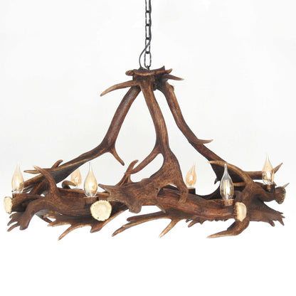 Real rustic antler chandelier with antler sockets