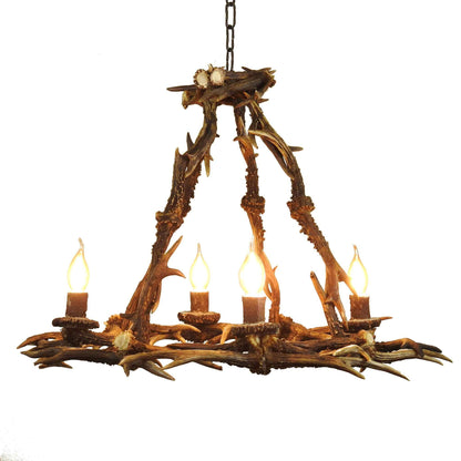 Roe deer antler chandelier for 4 lights