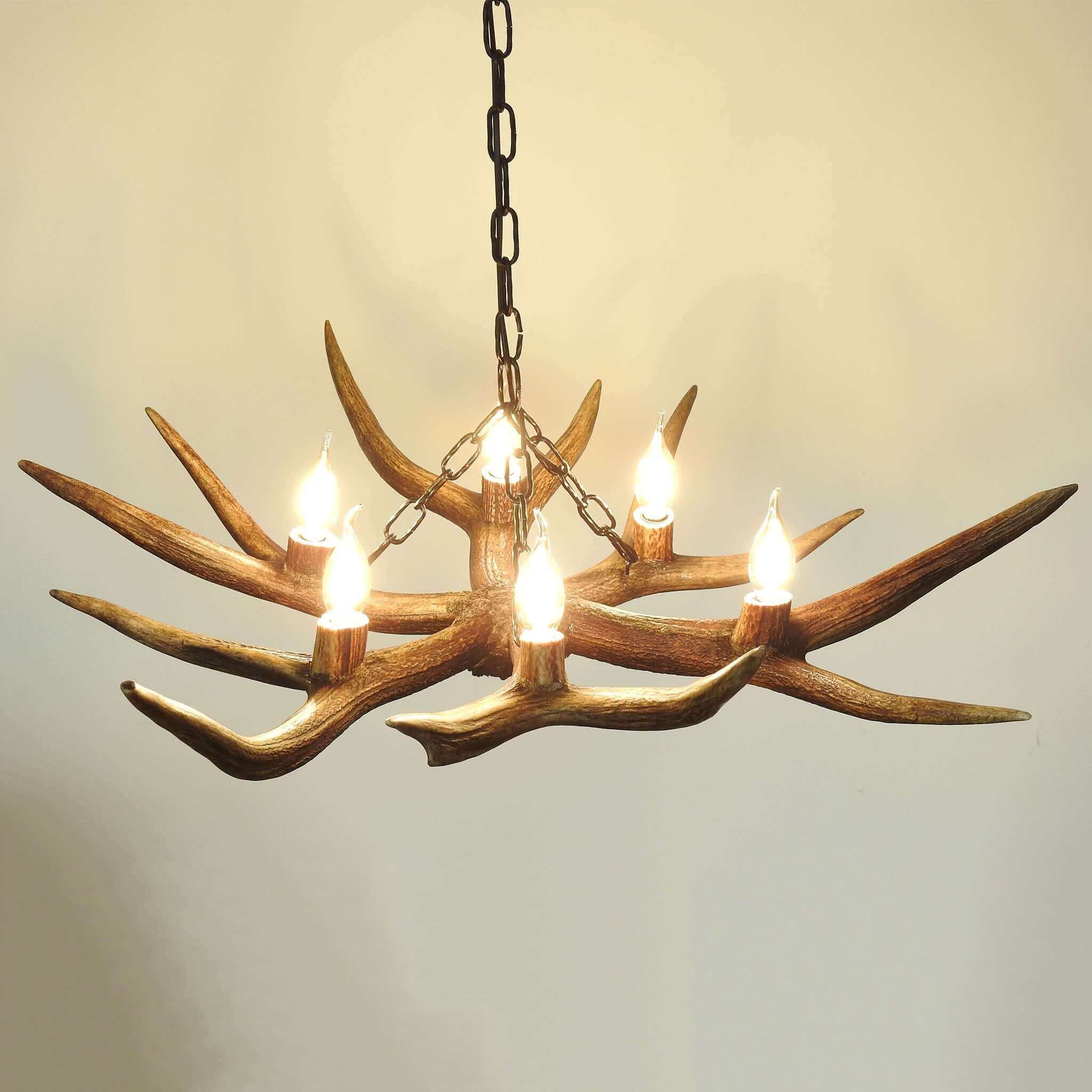 Real 6 lights antler chandelier