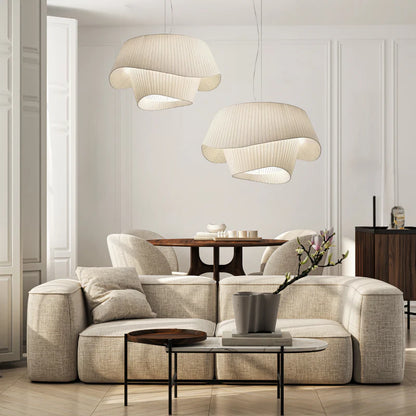 Noosa pleated pendant light, modern sculptural ceiling lamp, dimmable interior lighting