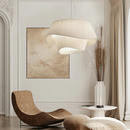 Noosa pleated pendant light, modern sculptural ceiling lamp, dimmable interior lighting