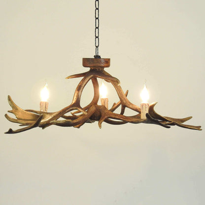 Real low ceiling antler chandelier
