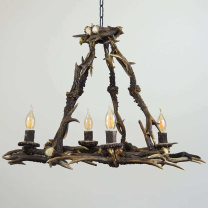 Roe deer antler chandelier for 4 lights