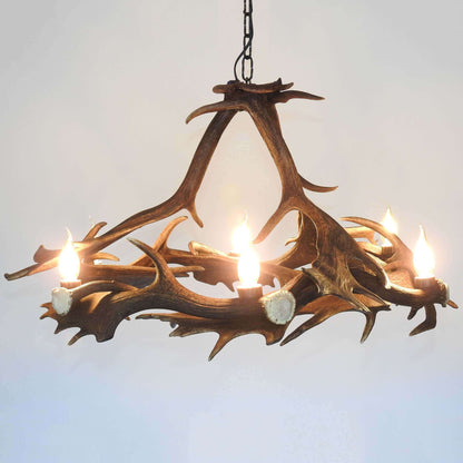 Real rustic antler chandelier with antler sockets