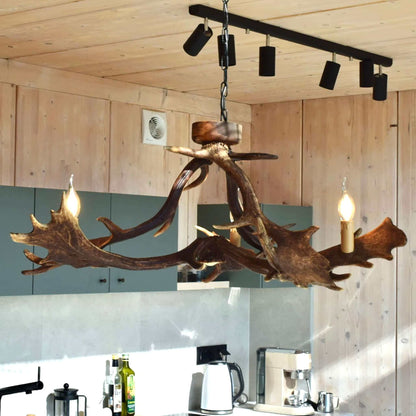 Real low ceiling antler chandelier