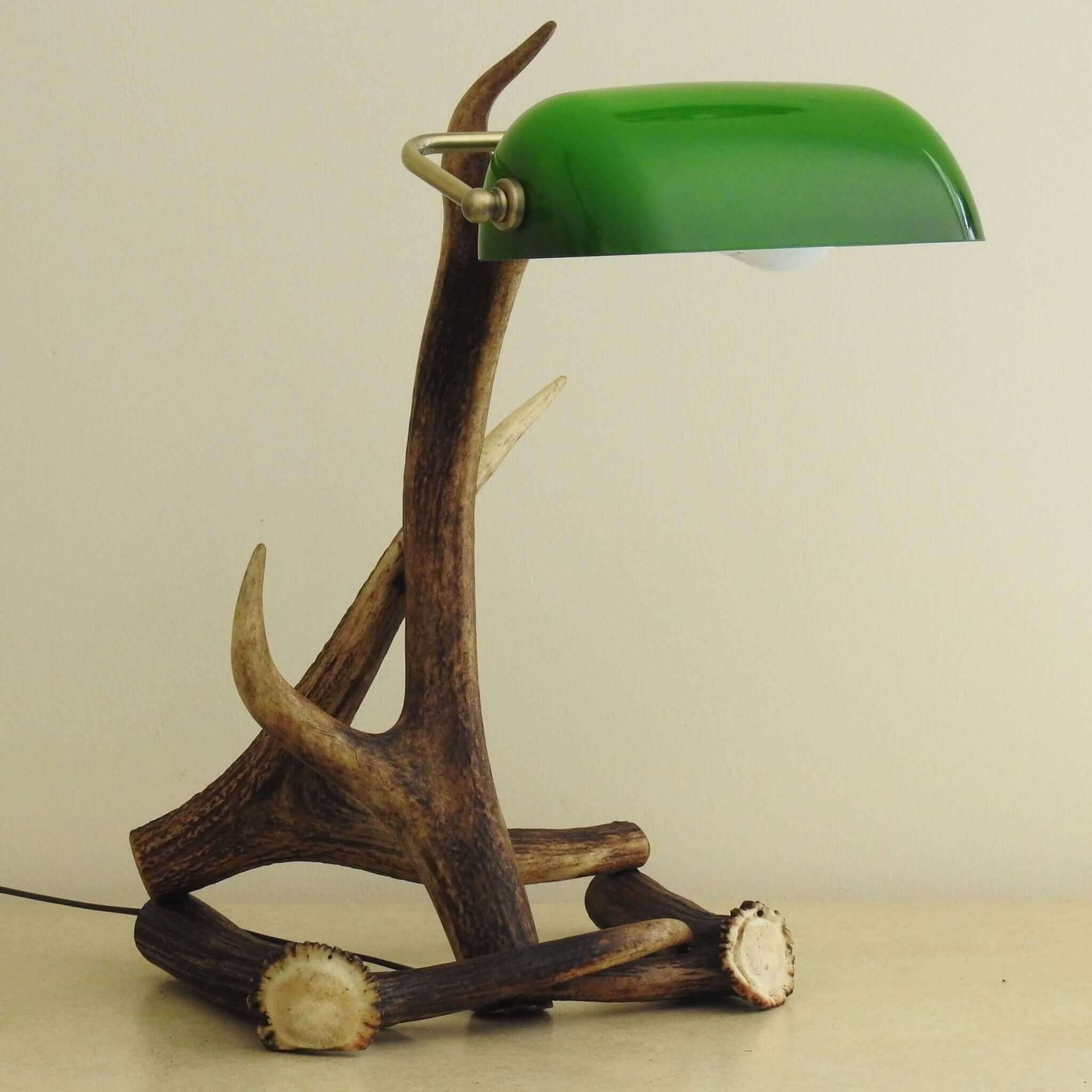 Real deer antler desk lamp