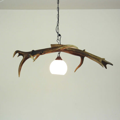 Real low ceiling antler lamp
