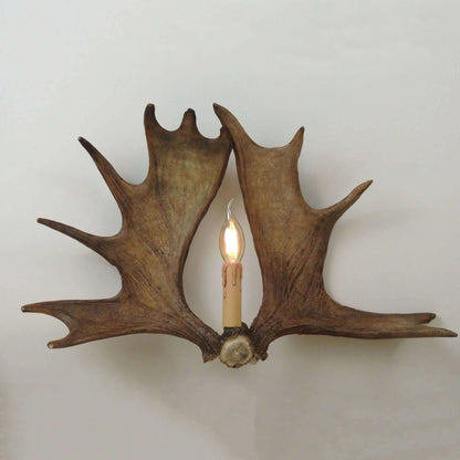 Double moose antler sconce