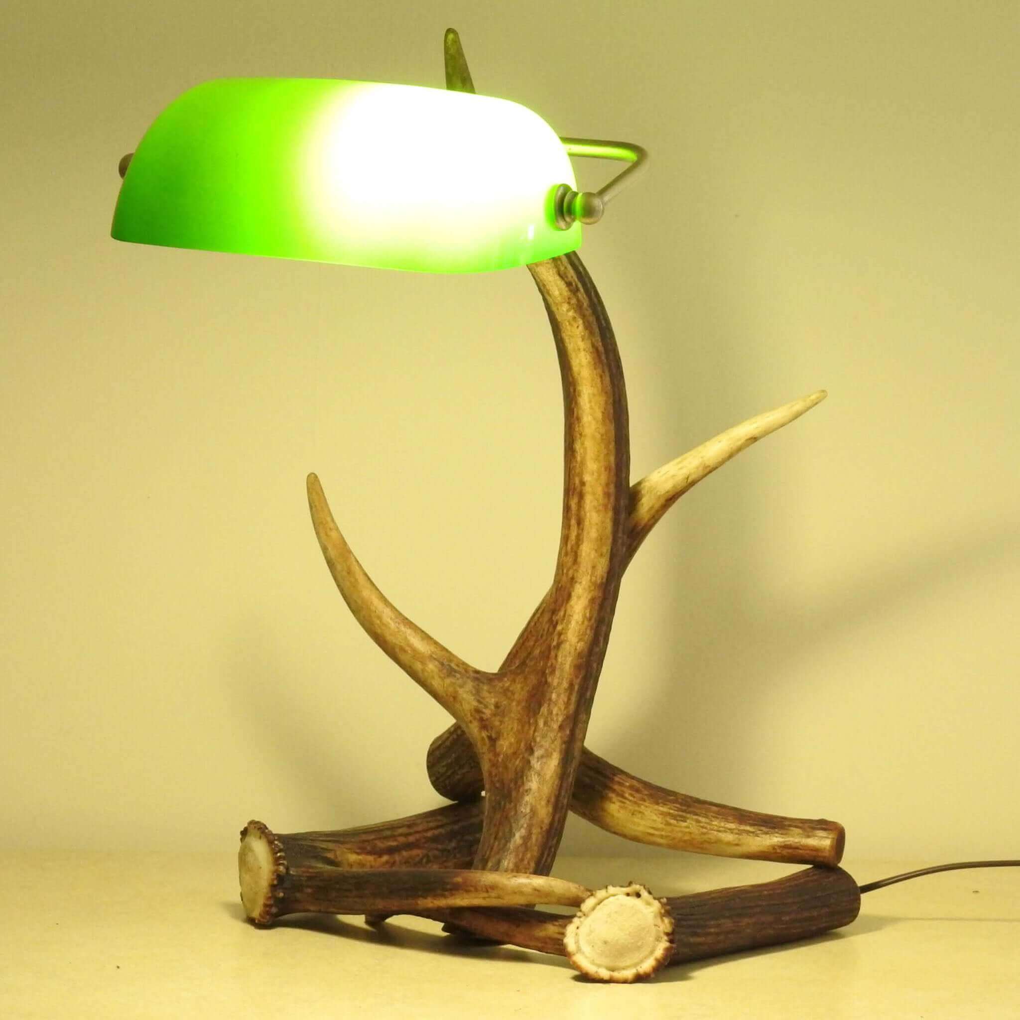 Real deer antler desk lamp