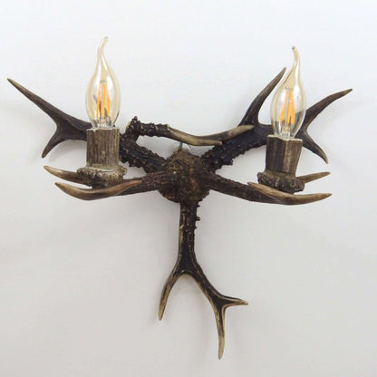 Real antler sconce for 2 lights