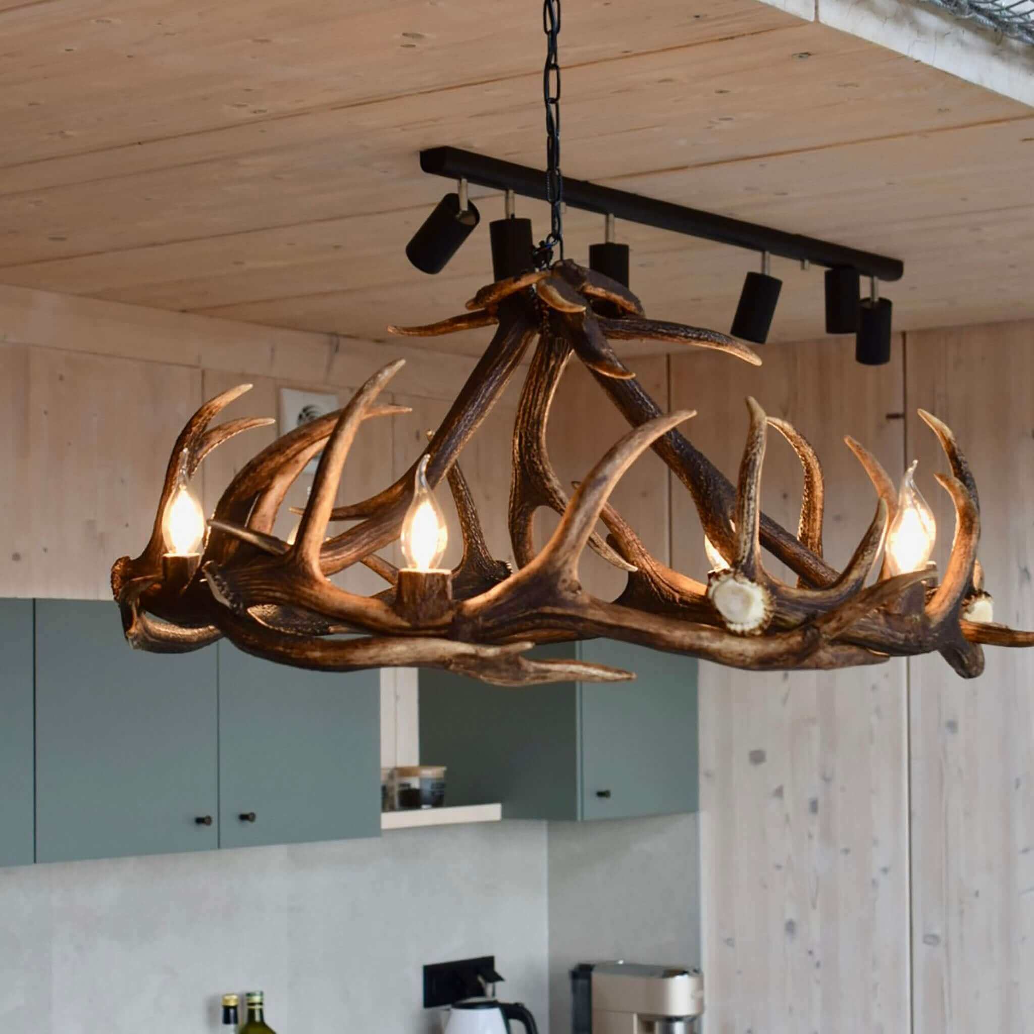 Real large deer antler chandelier