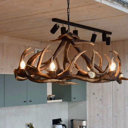 Real large deer antler chandelier