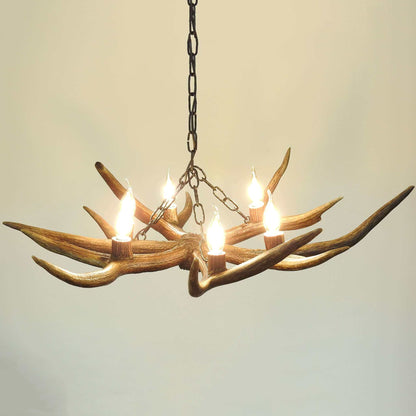 Real 6 lights antler chandelier
