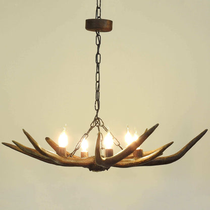 Real 6 lights antler chandelier