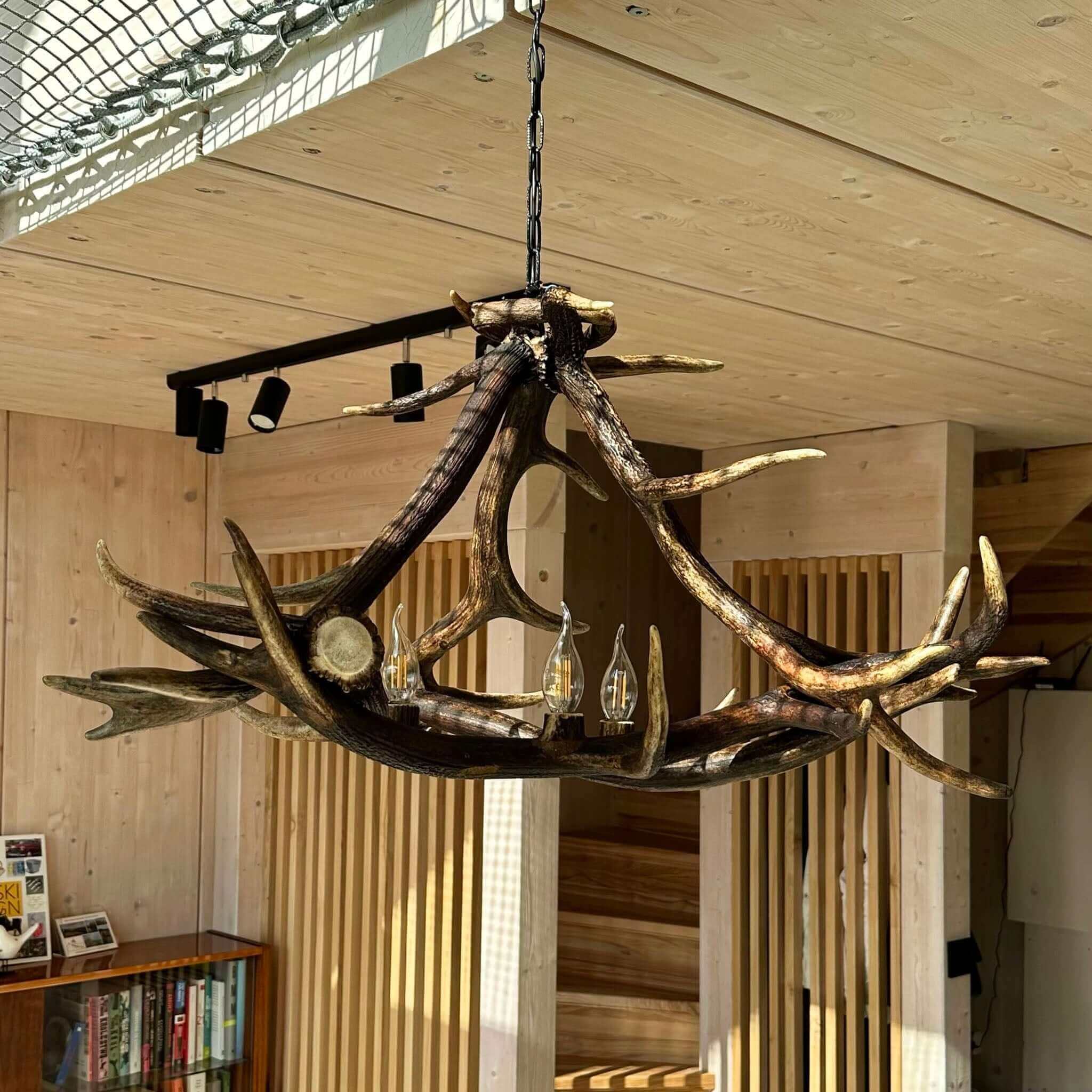 Modern deer antler triangle chandelier