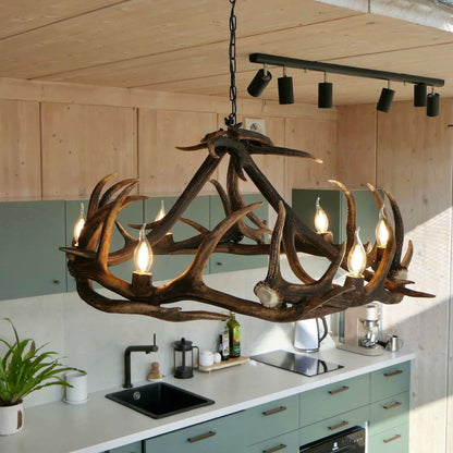 Real large deer antler chandelier