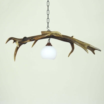 Real low ceiling antler lamp