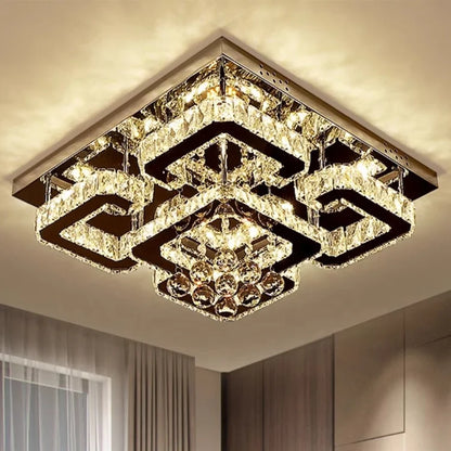 Rectangular crystal ceiling light