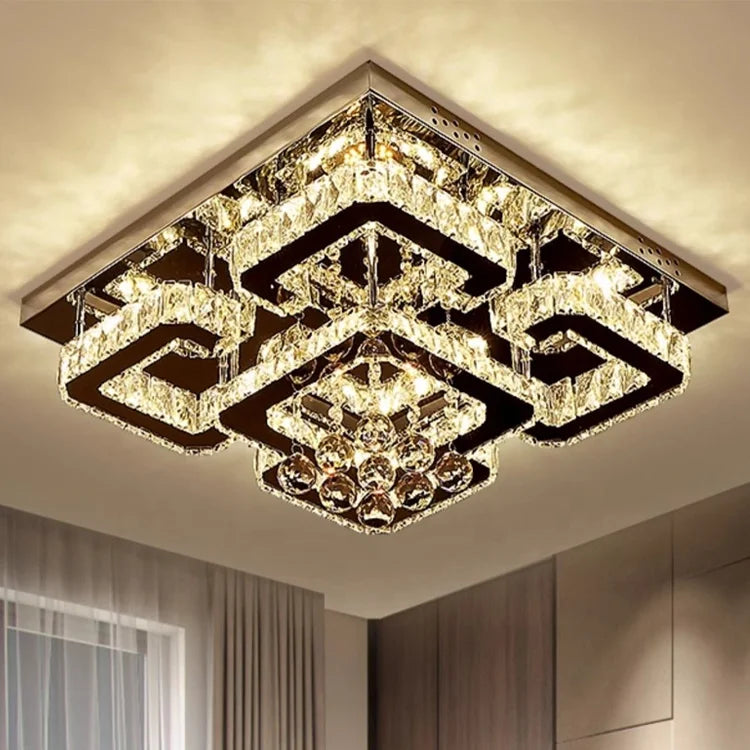 Rectangular crystal ceiling light