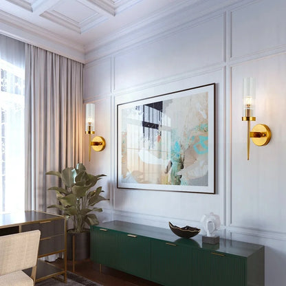 Minimalist gold wall light