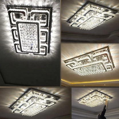 Rectangular crystal ceiling light