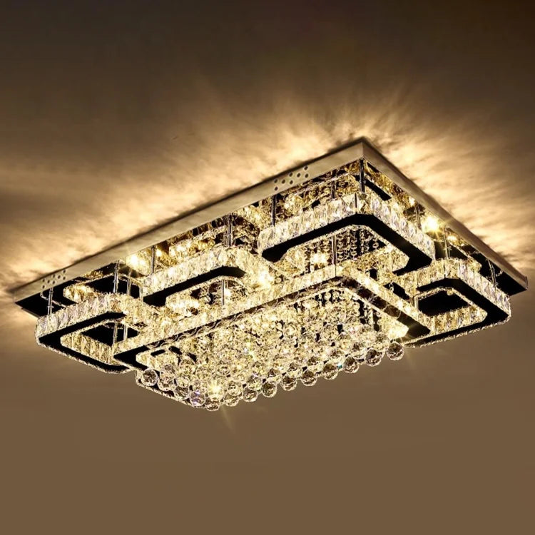 Rectangular crystal ceiling light