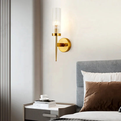 Minimalist gold wall light