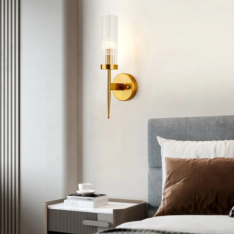Minimalist gold wall light