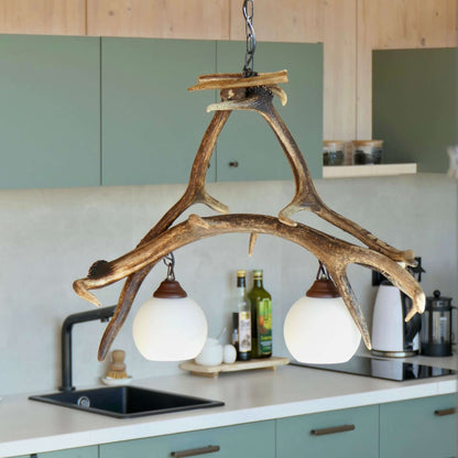 Real antler pendant lamp var.1