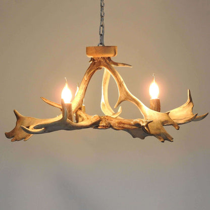 White real low ceiling antler chandelier