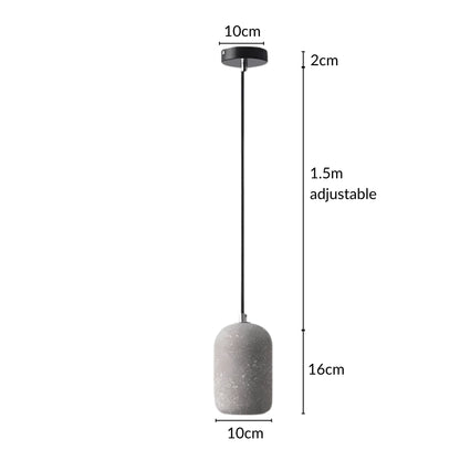 Pebble cement pendant light