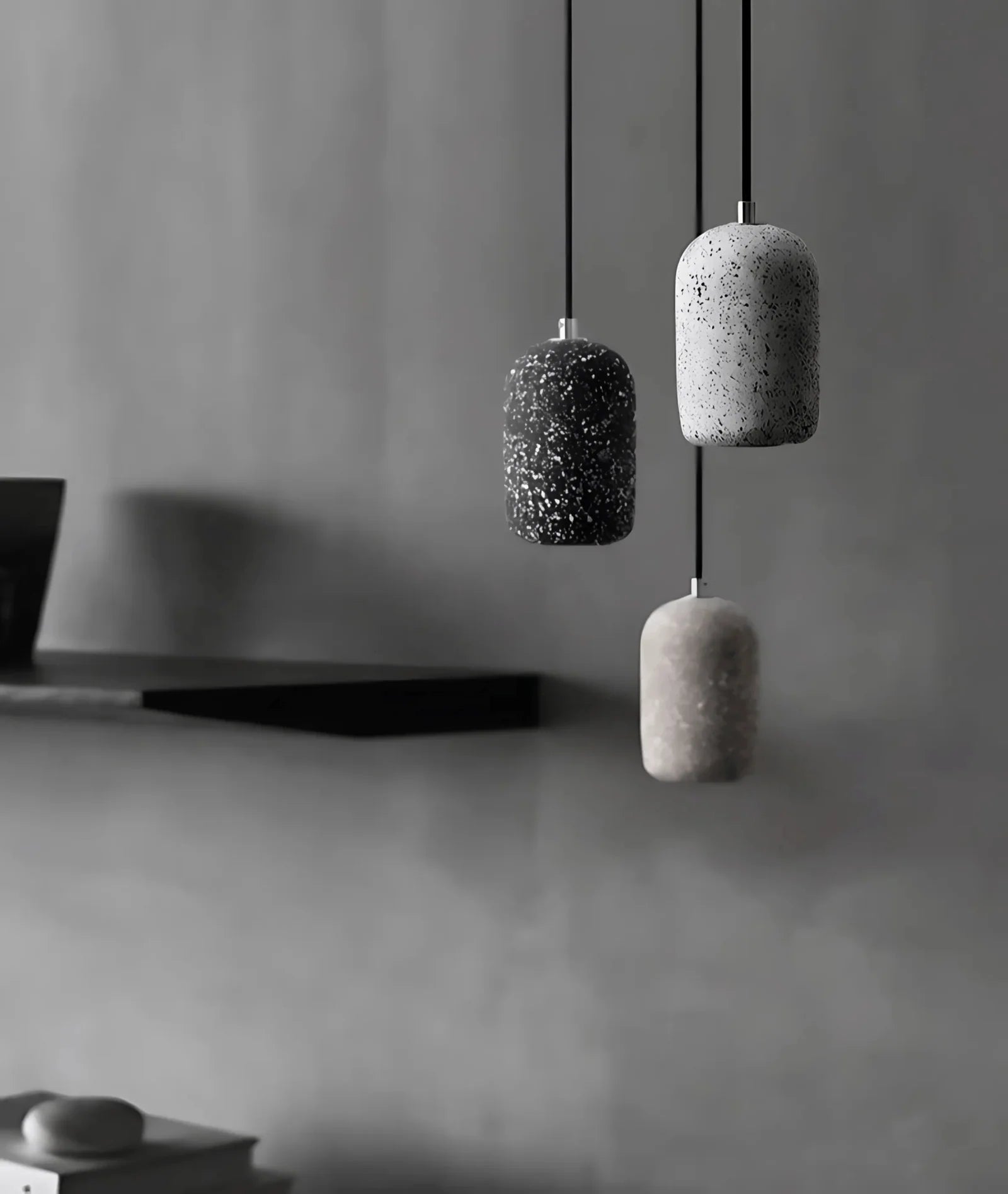 Pebble cement pendant light