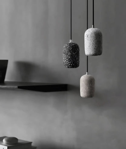 Pebble cement pendant light