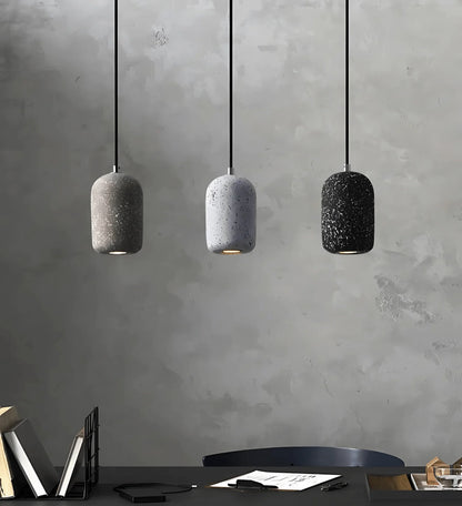 Pebble cement pendant light