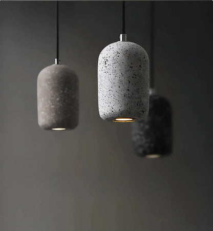 Pebble cement pendant light