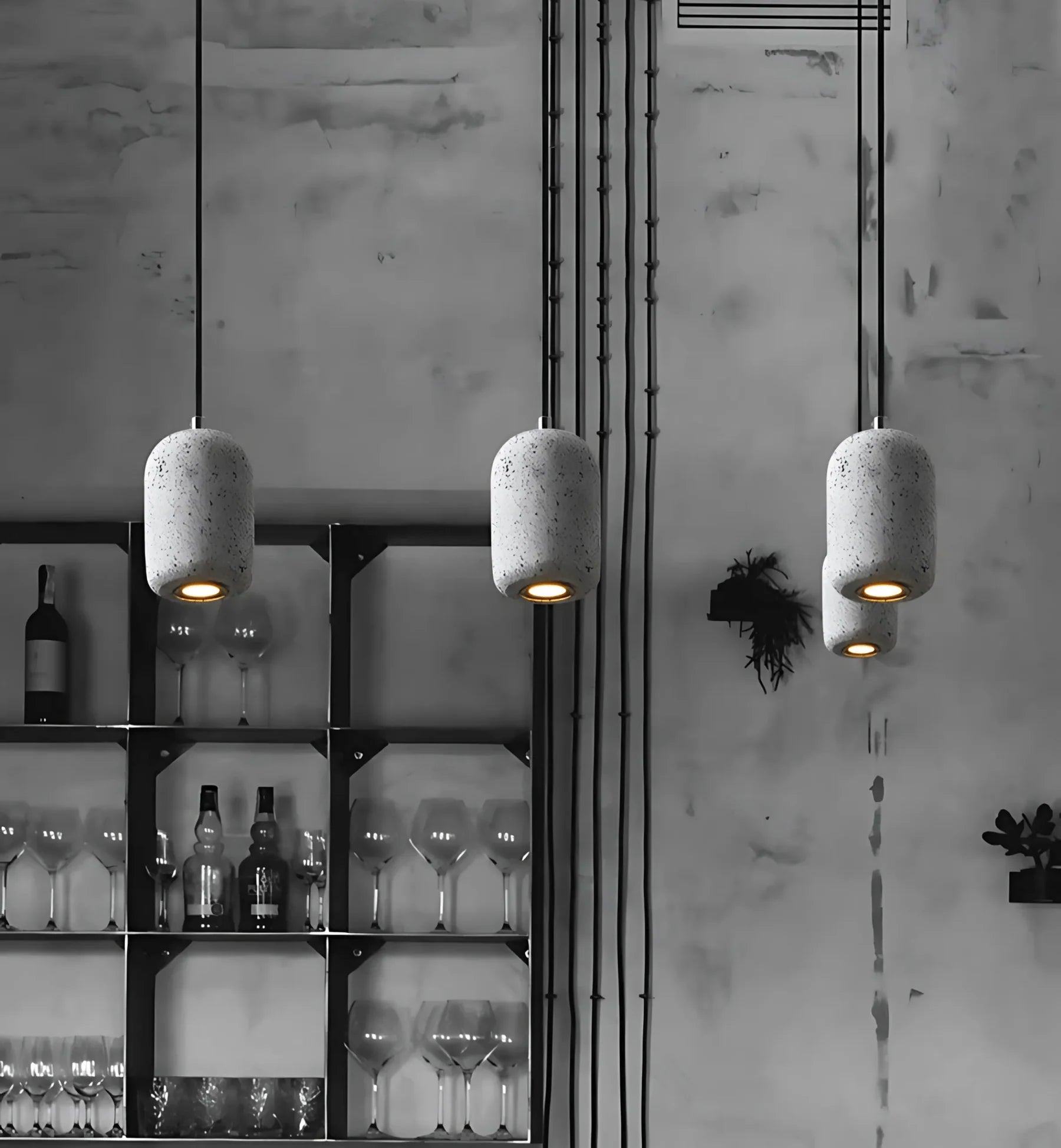 Pebble cement pendant light