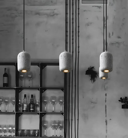 Pebble cement pendant light